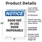 Signmission Door Not In Use Door Inoperable, 7 in W x Rectangle, Plastic OS-2PACK-NS-P-710-V-11514 - alternate 6